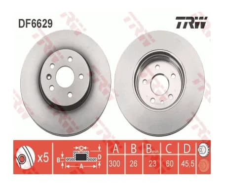 Opel Astra K Ön Fren Disk Takımı 300 Mm Trw